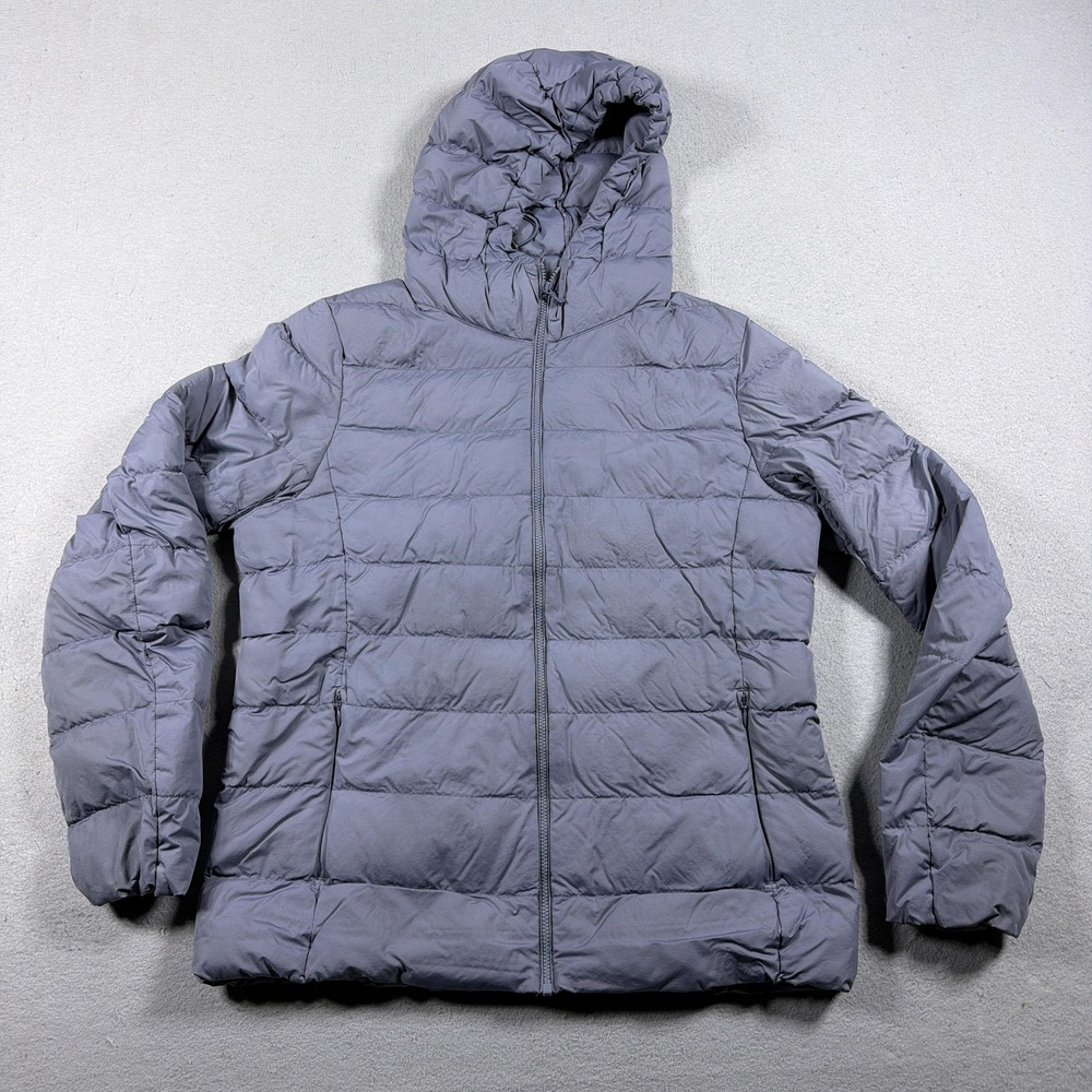 Uniqlo Jacket‎ Womens Medium Gray Hooded Down Puffer Lightweight Zip Warm Coat